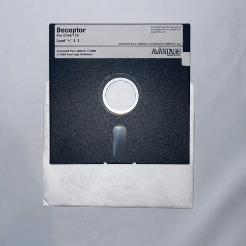 DECEPTOR Commodore 64 /128 5.25” Floppy Game Disc Only WORKS! Avantage 1986