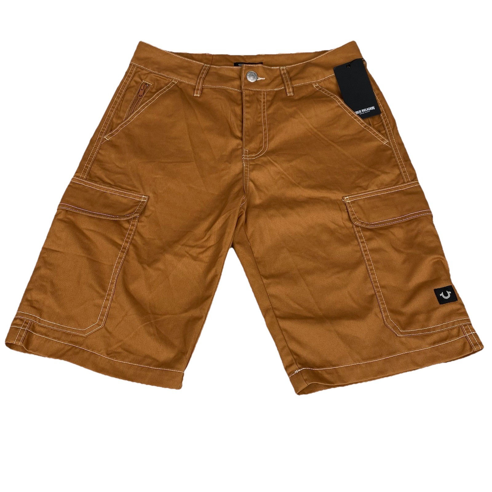 True Religion Cargo Shorts Dark Khaki Men’s Sz 30 (32x12) Utility Hiking Casual