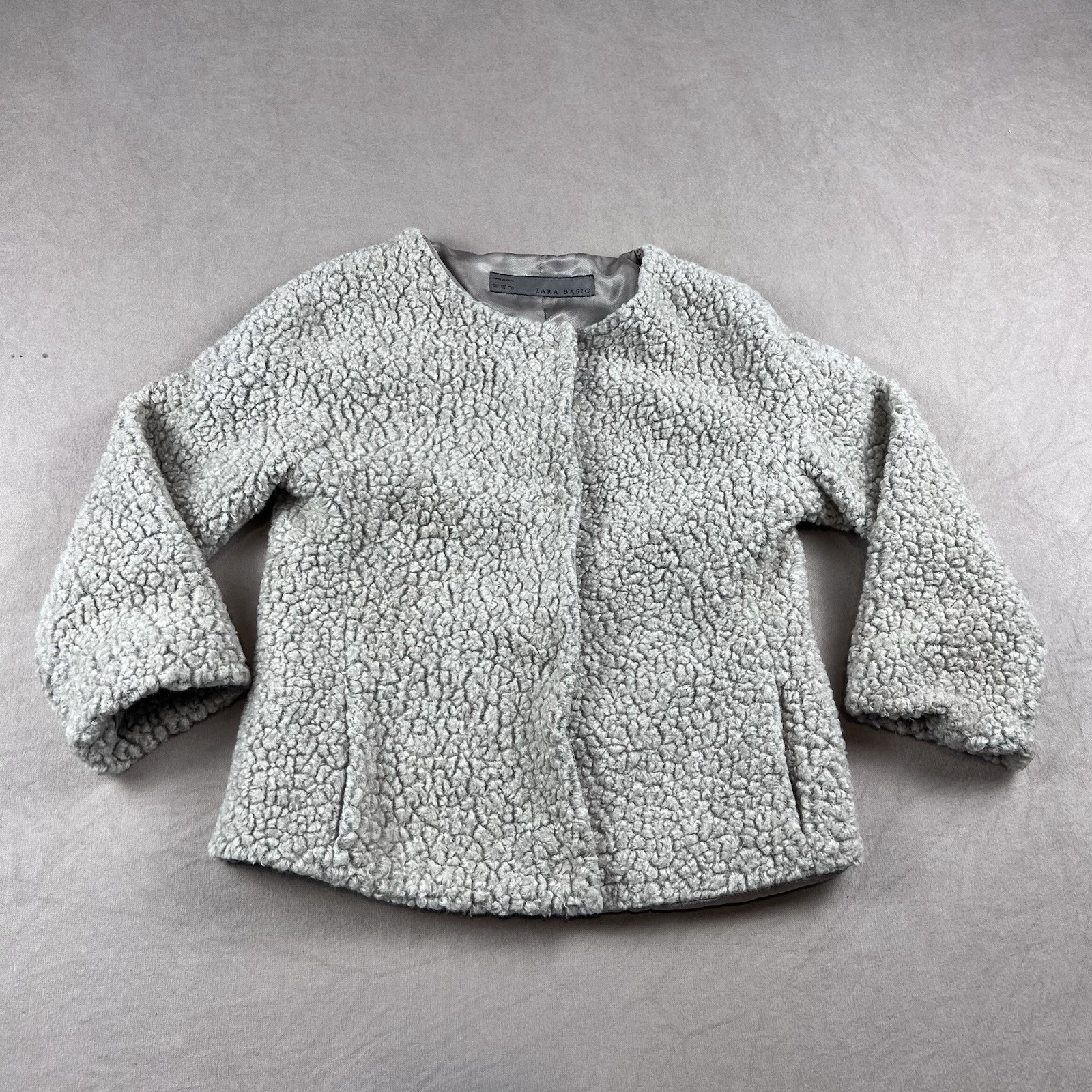 ZARA BASIC Women's Gray Snap Jacket Lined Pockets… - image 1