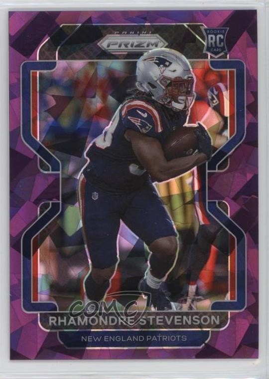 2021 Panini Prizm Purple Ice 188/225 Rhamondre Stevenson #367 Rookie RC 14cm
