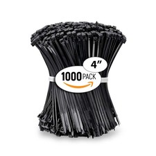 ALBO Black Zip Ties 4 Inch Plastic Cable Ties 1000 Pack Tie Wraps 18lb UV Res...