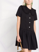 Sandro Damen Kleid Schwarz GroßEr Kragen Kurz Gr. 36 S Fr 36 SFPRO02055