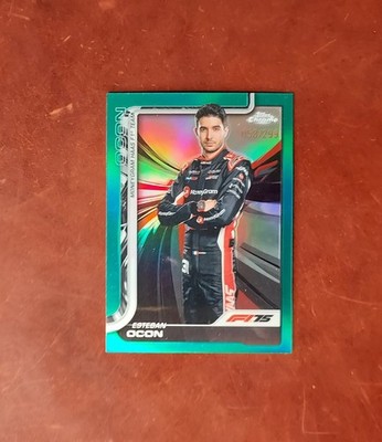 2025 F1 Topps Chrome Esteban Ocon #13 Portrait True Teal Refractor /299 SP Haas