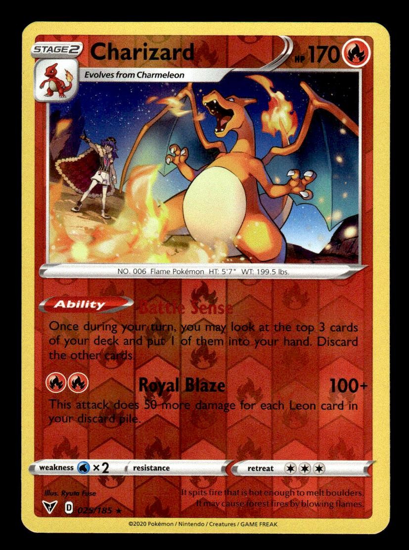 SWSH04: Vivid Voltage #025/185 Charizard Rare,Reverse Holo