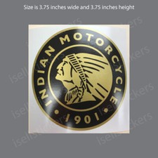 BM-12126 Gold Metallic Indian Motorcycle Vintage Bike Sticker Window Decal LF