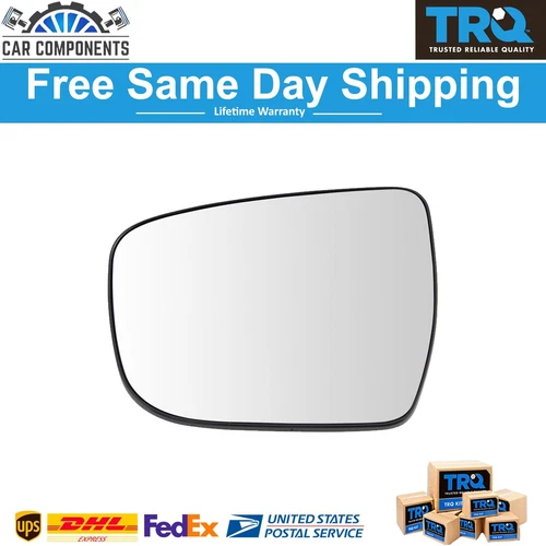 TRQ Exterior Non-Heated Mirror Glass w/ Backing Plate Left Side For 14-23 Nissan