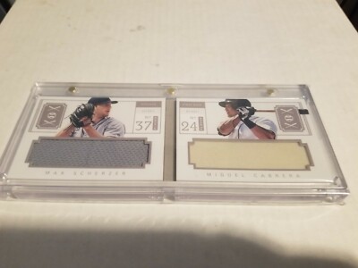 2014 Panini National Treasure Baseball Combo Materials Scherzer/Cabrera 22/25