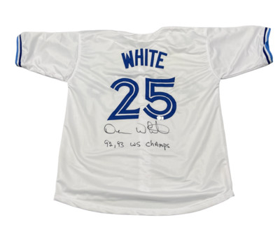 Devon White Signed Toronto Blue Jays Custom Jersey w 92 93 WSC