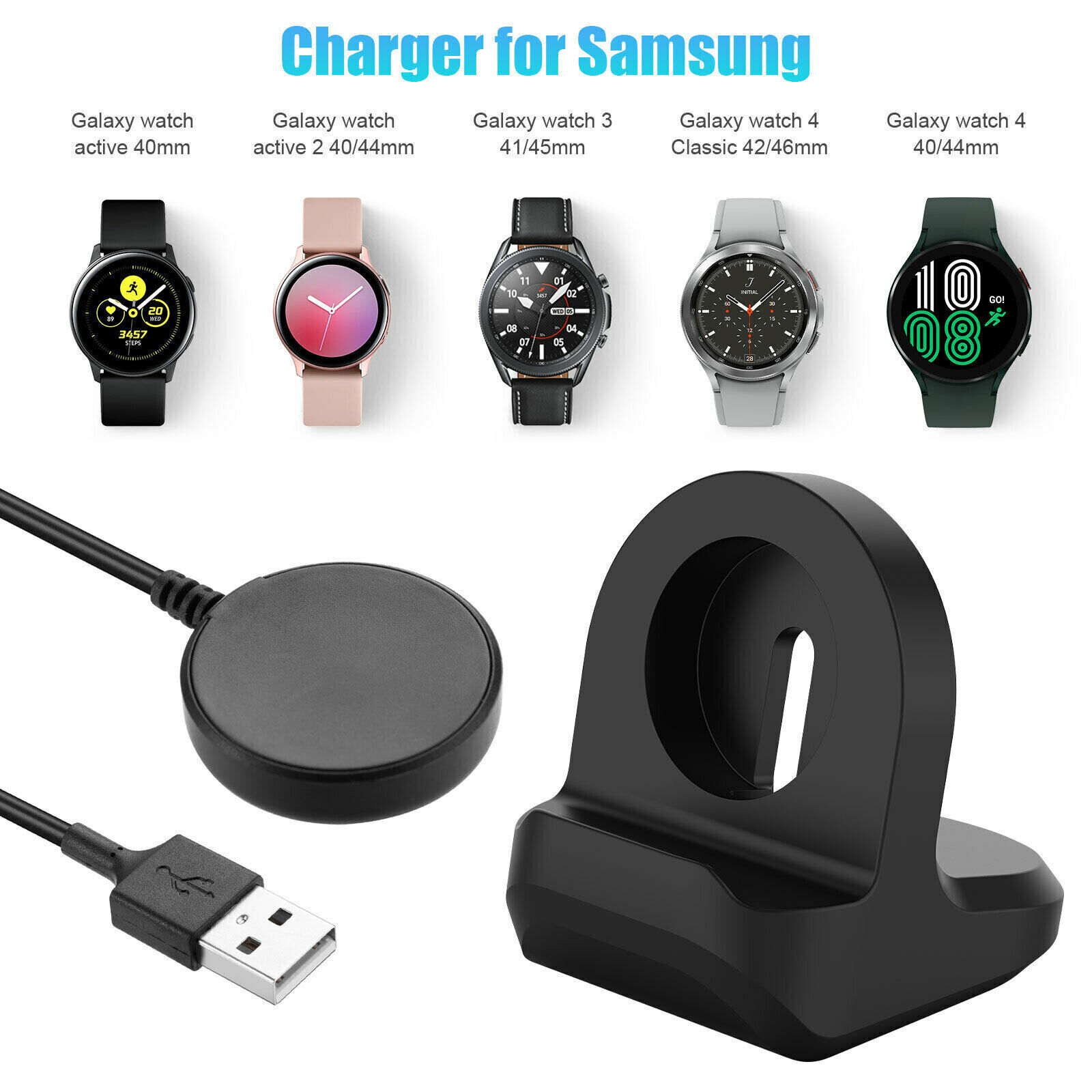 Wireless Charger Magnetic Dock For Samsung Galaxy Watch 4 Classic Watch3 Active2-image