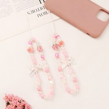 Bow Beaded Key Chain Mobile Phone Case Ornaments Lanyard INS DIY Sweet Girly