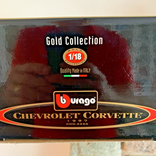 Burago Gold Collection 1997 Chevrolet Corvette 1/18 Scale Diecast Blue Car 3356 - Picture 4 of 7