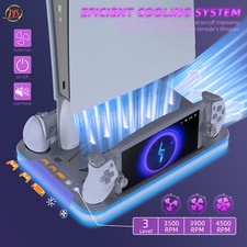 Charging Dock Stand with Cooling Fan for PS5 pro slim Controller Disc  Digital