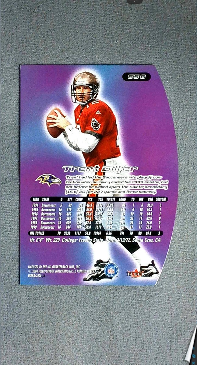 2000 Fleer Ultra Gold Medallion #65G Trent Dilfer Buccaneers