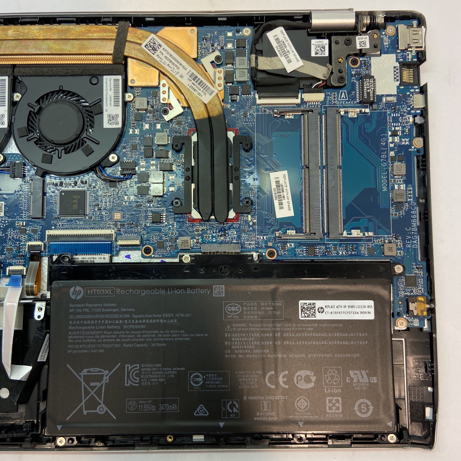 HP Pavilion 15-cs3075cl Touch 15.6" i7-1065G7 1.3GHz, NO RAM, NO HDD, For Parts - Picture 4 of 14