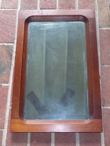 Antique Old Used Wood Wooden Hanging Decorative Wall Accent Mirror - Mahagony? - Picture 3 of 17