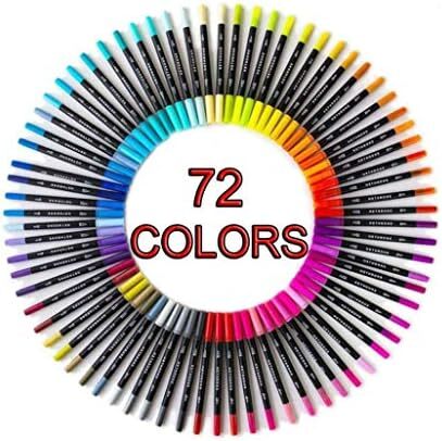 Dual Tip Brush Pens, Funnasting 72-Colors Brush Fineliner Pens Colouring Pens B - Picture 2 of 7