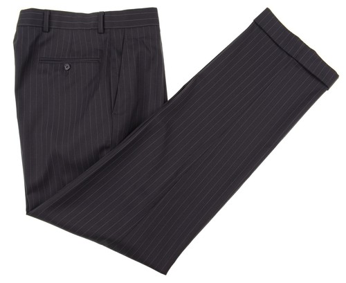 Brooks Brothers Dark Navy Blue Pinstriped Wool 2pc Suit Jacket Pants 41 R - Picture 10 of 11