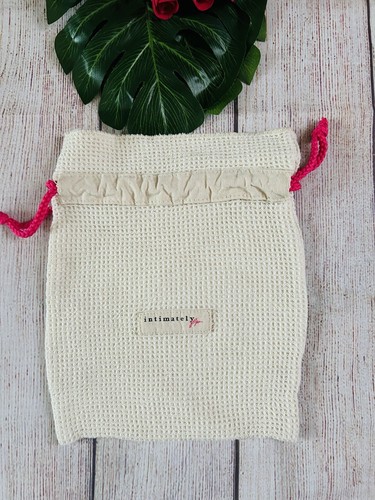 Borsa a marsupio Free People intimamente libera con coulisse waffle cotone logo - Foto 2 di 5