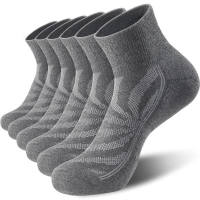 Lapulas Men's Ankle Athletic Socks 6 Pack Comfort Cushion Quarter Socks for H...