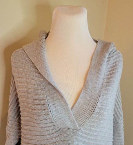 GAP Womens Size Small Sweater Hoodie Gray Knit Pullover. High Low Comfy And Cozy - Bild 3 von 5
