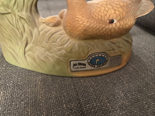 1988 Jim Beam Whiskey 100 Months Old EMPTY Decanter DUCKS UNLIMITED GADWALL Pair - Picture 4 of 5