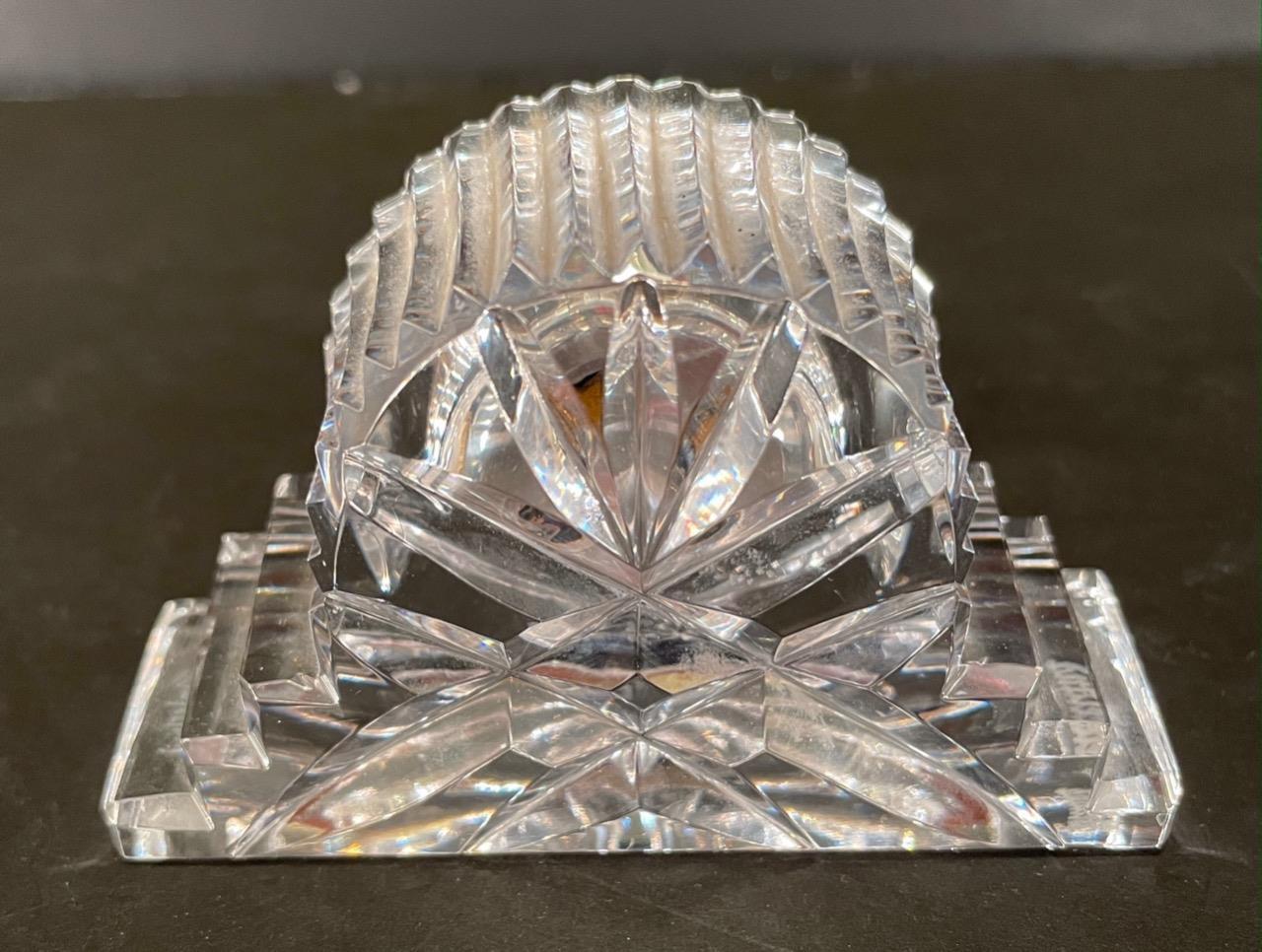 WATERFORD CRYSTAL QUARTZ DESK TABLE CLOCK SIGNED TESTED NEW BATTERY