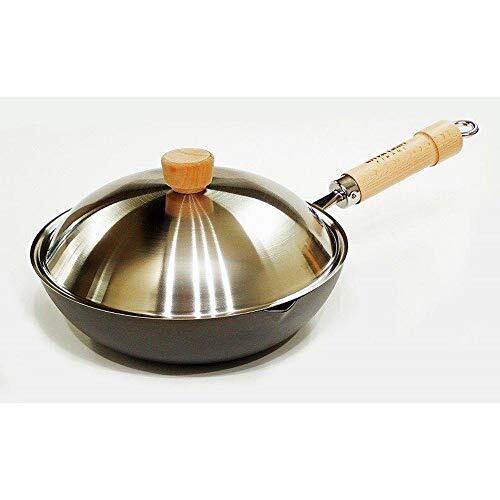 New Riverlight JS1424 Kyoku JAPAN Iron Frying Pan Deep Fry Pan with Lid Set  9.4