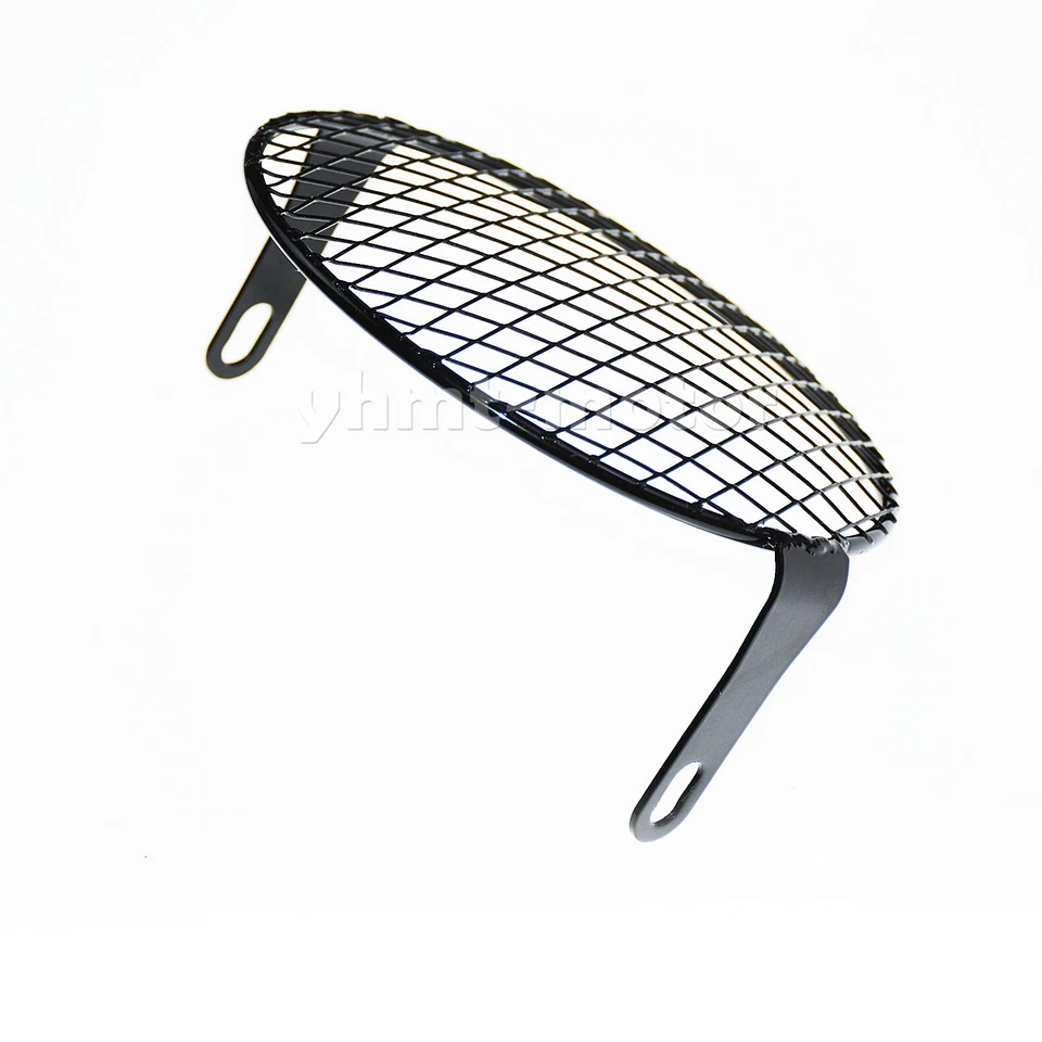 Cubierta de faros de montaje lateral retro de 6,3" para parrilla de metal para motocicleta apta para café racer Foto 4 de 4