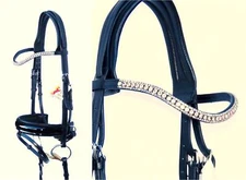 FSS AB AURORA CRYSTAL SHIMMER U Bling FREEFORM Shape Comfort Crown Bridle PATENT