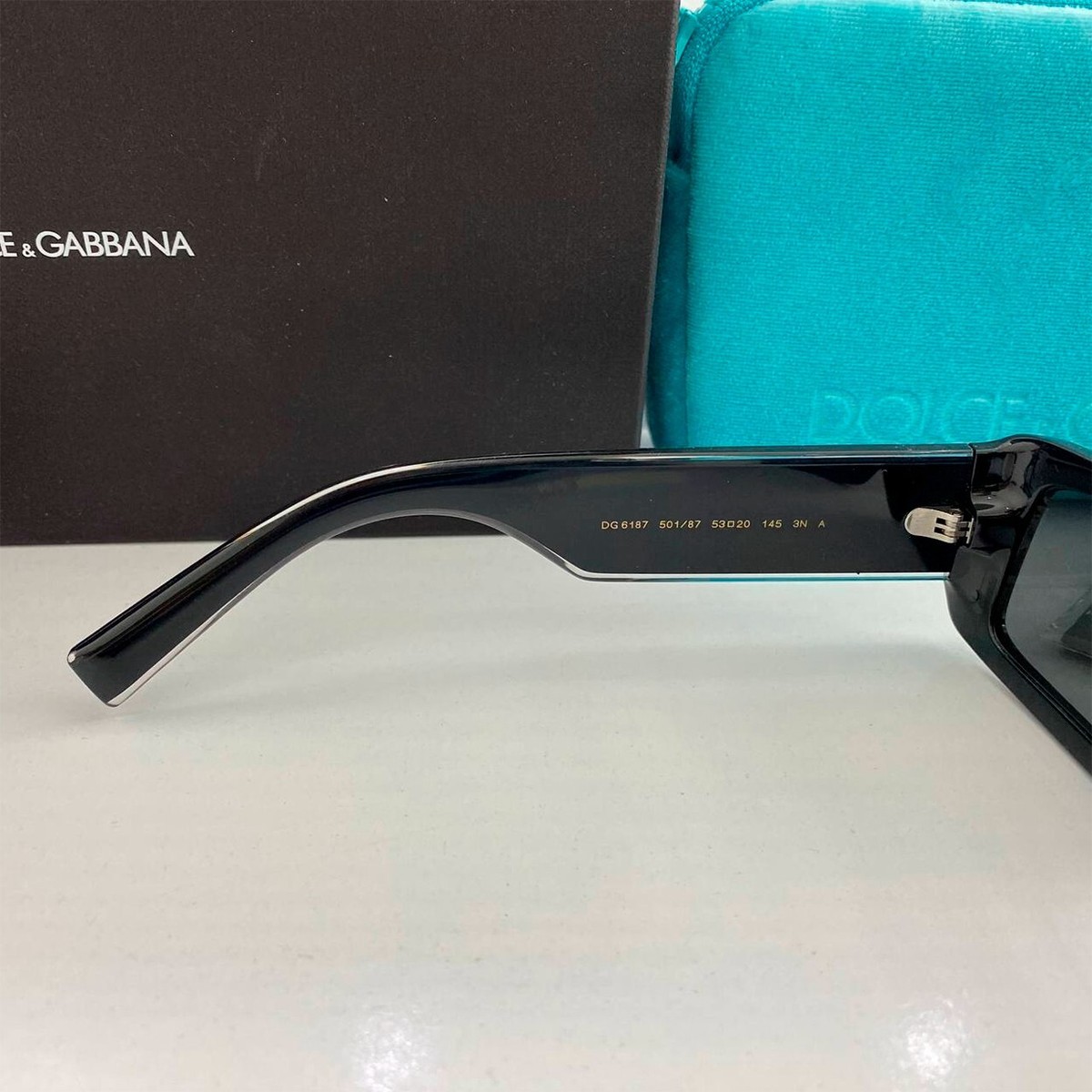 Dolce&Gabbana DG6187 501/87 Women\'s Rectangular Black Gray Tinted Sunglasses H1 Dolce&Gabbana DG6187 501/87 Sunglasses - US main image 2