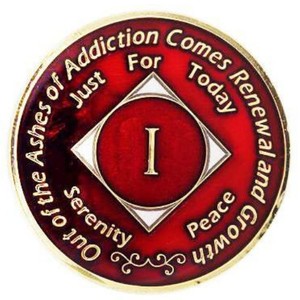 Narcotics Anonymous Medallion 1-40 Years NA Chip White and Red NA Coins Recovery
