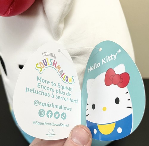 Peluche ufficiale Squishmallows Kellytoy - Sanrio HELLO KITTY blu 14" *NUOVO CON ETICHETTE!* - Foto 8 di 10
