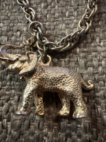 Vintage Oleet Jewelry Co Gold Chain link Bracelet Republican Elephant Political - Picture 2 of 5