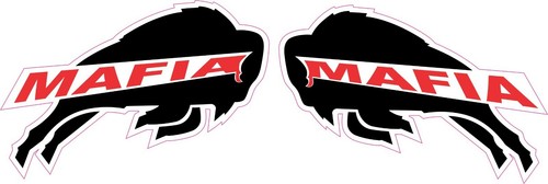 Decalcomanie mini casco calcio Buffalo Bills Mafia nero-rosso - Foto 1 di 2