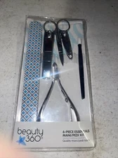 BEAUTY 360 6 PIECE ESSENTIALS MANICURE / PEDICURE KIT 