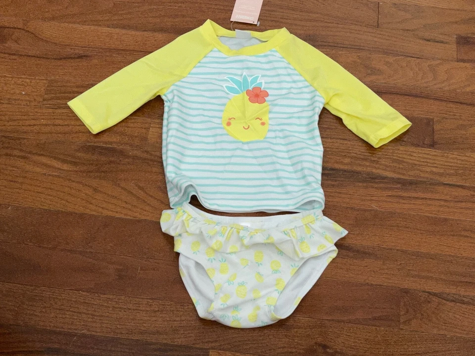 Neu Gymboree Kleinkind Mädchen zweiteiliges Ananas Rashguard Set Größe 18-24 Monate