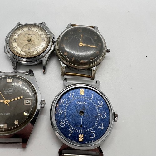 Vintage POBEDA SEKONDA Soviet Watch Collection Ussr Men Wrist Military Original - Picture 5 of 24