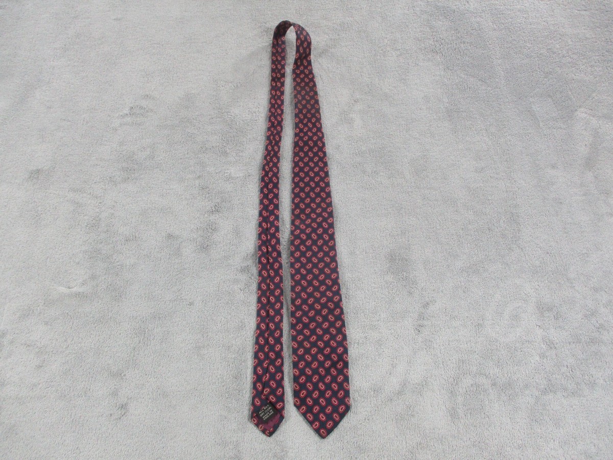 JOHN COMFORT Men's 100% Silk Necktie ENGLAND Designer Red Navy