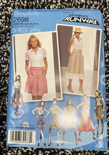 Faldas Simplicity 2698 patrón de costura misses tallas 14 16 18 20 22 - Imagen 1 de 2