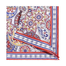 100%Silk Men's Pocket Square Red Classical Pattern Handkerchief 11.8in 30cm