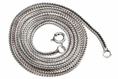 925 Silber Flechtkette  Mittelalter 56cm x 2 mm Wikingerkette leicht geschwärzt