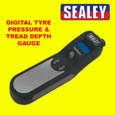 Sealey Digital Reifen Luftdruck & Profiltiefenmesser Tester Auto Van Motorrad 