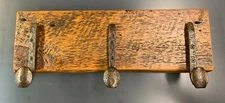 18" Reclaimed Vintage White Pine Coat Rack with 3 Railroad Spike Hooks