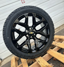 4 New - 22x9 Chevy Snowflake Wheels Gloss Black Silveradotahoesuburban Ck156 4 New - 22x9 Chevy Snowflake Wheels Gloss Black Silveradotahoesuburban Ck156