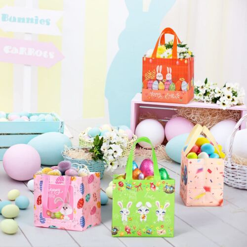 24Pcs Easter Bags Kid Baskets with Handle Reusable Gift Tote Bag Bulk Non Wov... - Picture 5 of 7