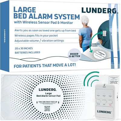 Wireless Bed Alarm for Seniors - Fall Prevention Sensor Pad & Pager