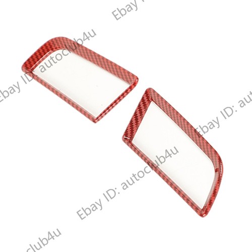 Red Carbon Fiber Dash Board Air Vent Outlet Trim Cover For Ford Mustang 2015-23 - Picture 6 of 8
