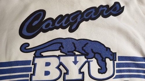 VINTAGE RARE 80's STARTER BYU COUGARS ALL OVER SWEATSHIRT SIZE M - Picture 8 of 12