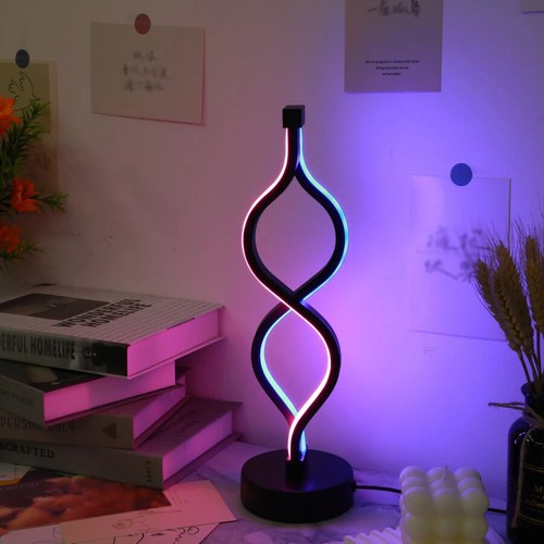 Creative Twist Shape Purple USB Desk Lamp Decoration 1 PC For Home Decor - Picture 8 of 24