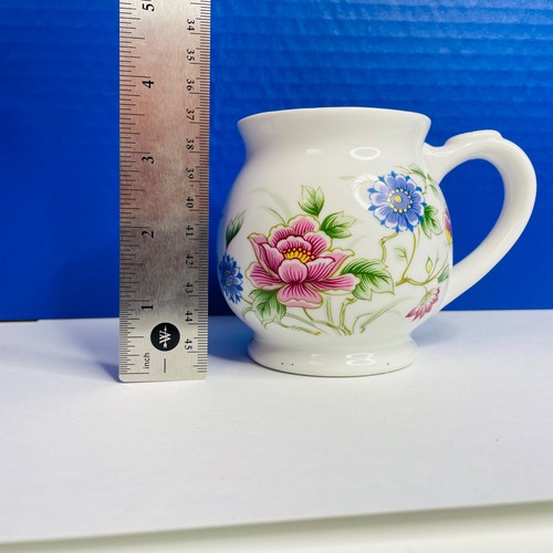 Andrea by Sadek Floral Tea Cup Mug w/ Bag Pocket Holder Japan Vintage - Picture 4 of 7